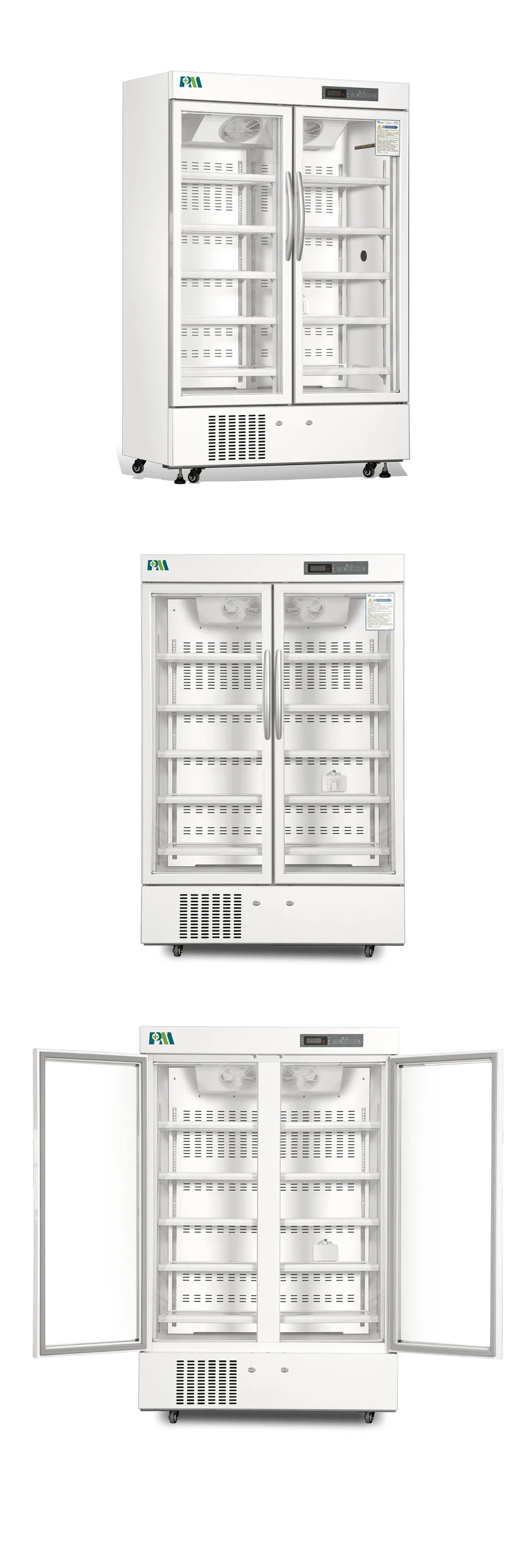 Μεγάλης περιεκτικότητας 656L δίπλα-δίπλα πορτών κάθετο ψυγείο εμβολίων φαρμακείων στάσεων ιατρικό 2-8 βαθμοί