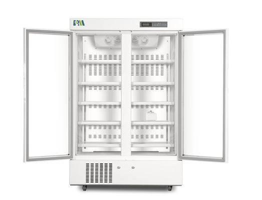 2-8 βαθμού διπλό γυαλιού ψυγείο βαθμού φαρμακείων πορτών βιοϊατρικό με το εσωτερικό φως των οδηγήσεων